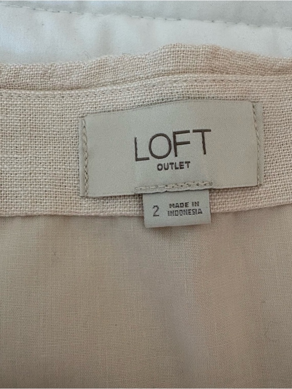 Loft Women’s Cream/Beige Linen Blend A-Line Mini Skirt - Picture 5 of 9
